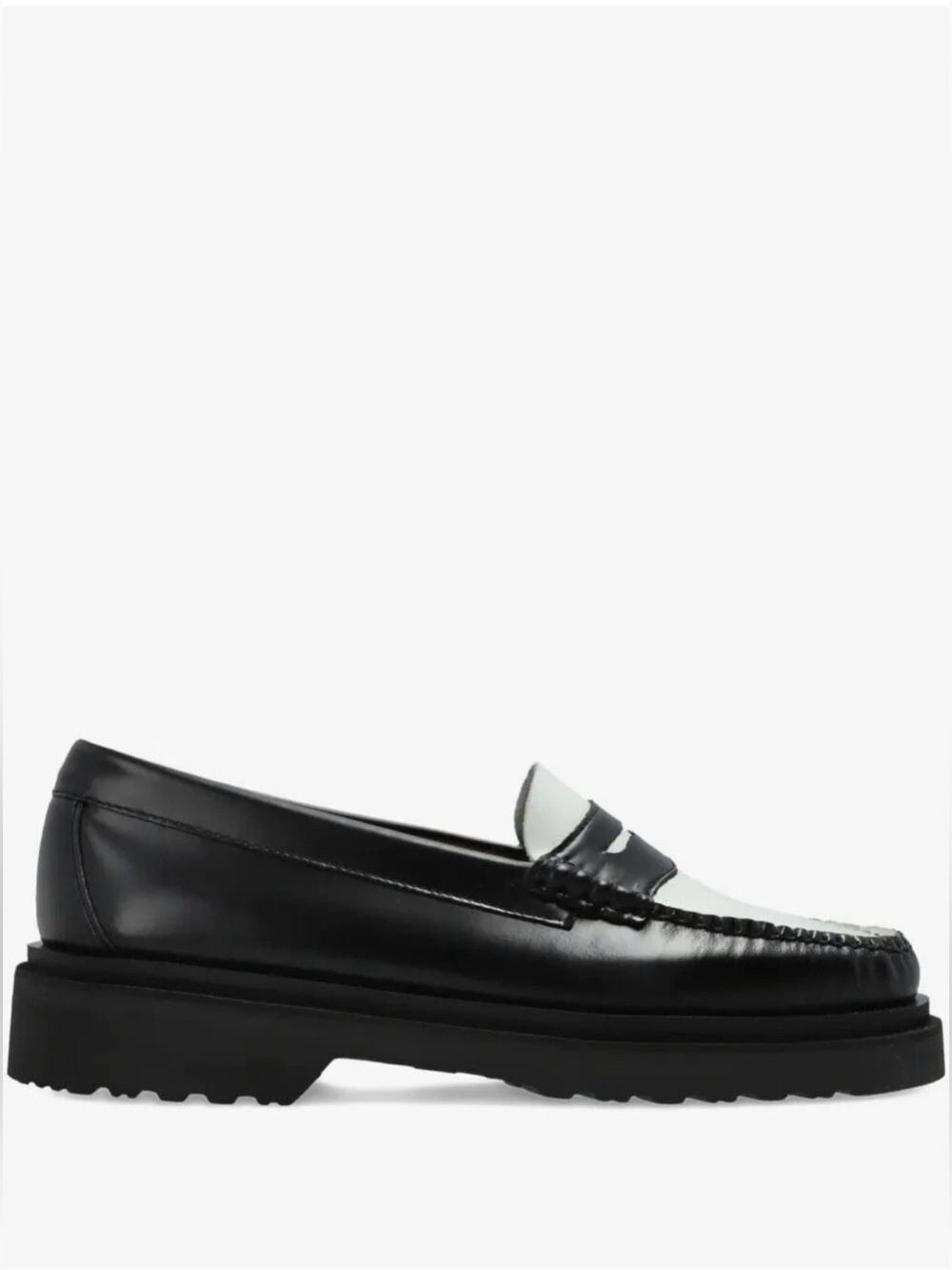 G.H. Bass Women's Whitney Super Lug Weejuns Black & White Penny Loafers Size 8.5 - Picture 3 of 13